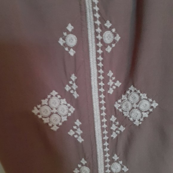 Sundance Tone It Up Embroidered Drawstring Pant Taupe Size S - Picture 10 of 13